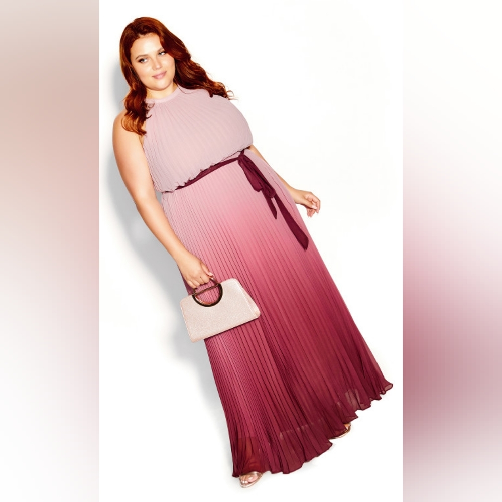 CITY CHIC Julia Maxi Dress - oxblood